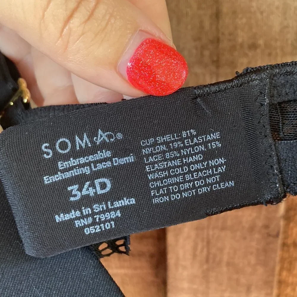 Soma Embraceable Enchanting Lace Demi Bra- black